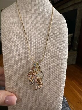 VTG DEADSTOCK KansaI Yamamoto Gold-Tone Dragon Pendant Necklace